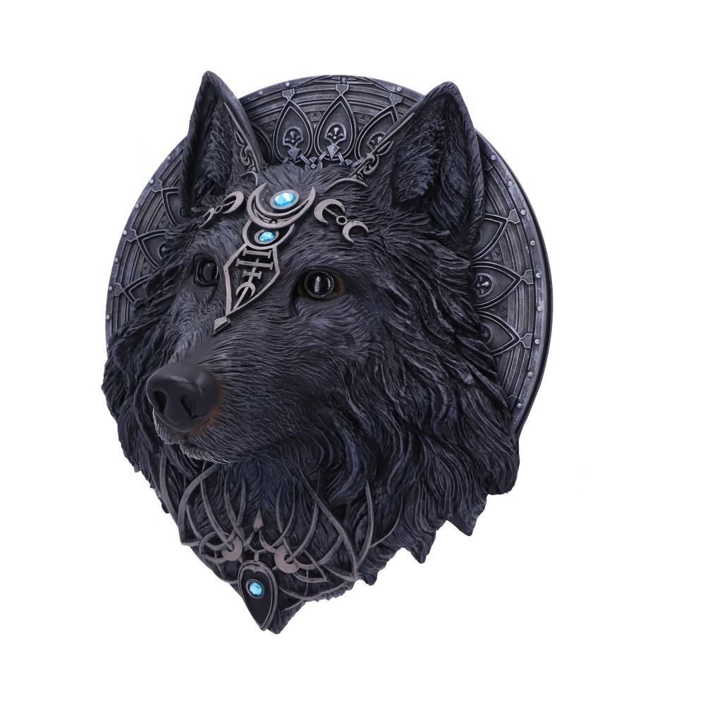 Wolf Moon 30cm Dark Gothic Magical Wolf Moon Wall Hanging Plaque