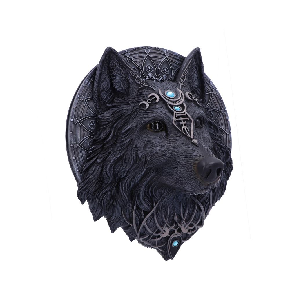 Wolf Moon 30cm Dark Gothic Magical Wolf Moon Wall Hanging Plaque