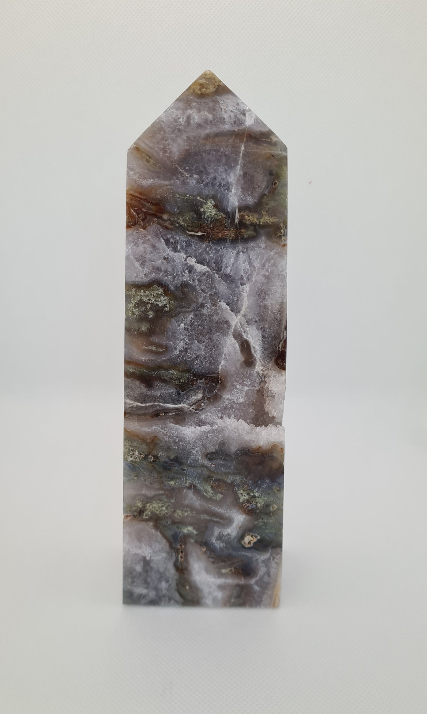 Lovely Large Moss Agate Tower, Lovely Large  Moss Agate Point  840 Grammes