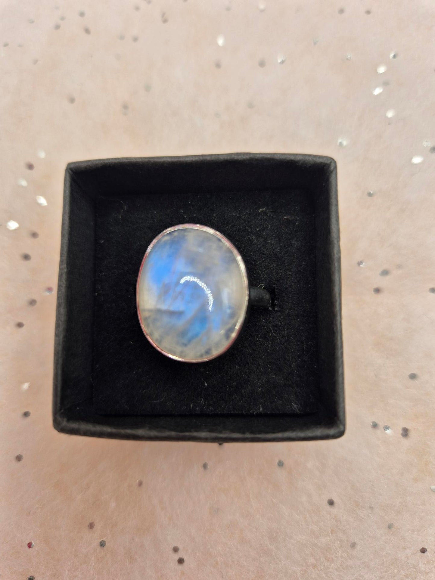 Moonstone rings - choice of 2- oval or rectangle, sterling silver, 925,