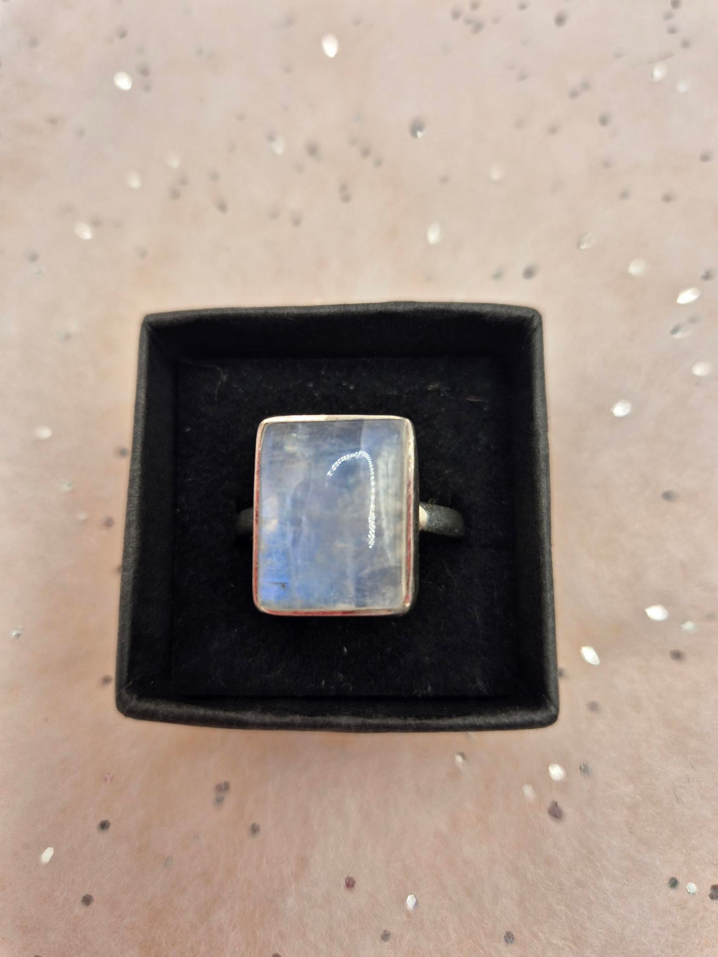 Moonstone rings - choice of 2- oval or rectangle, sterling silver, 925,