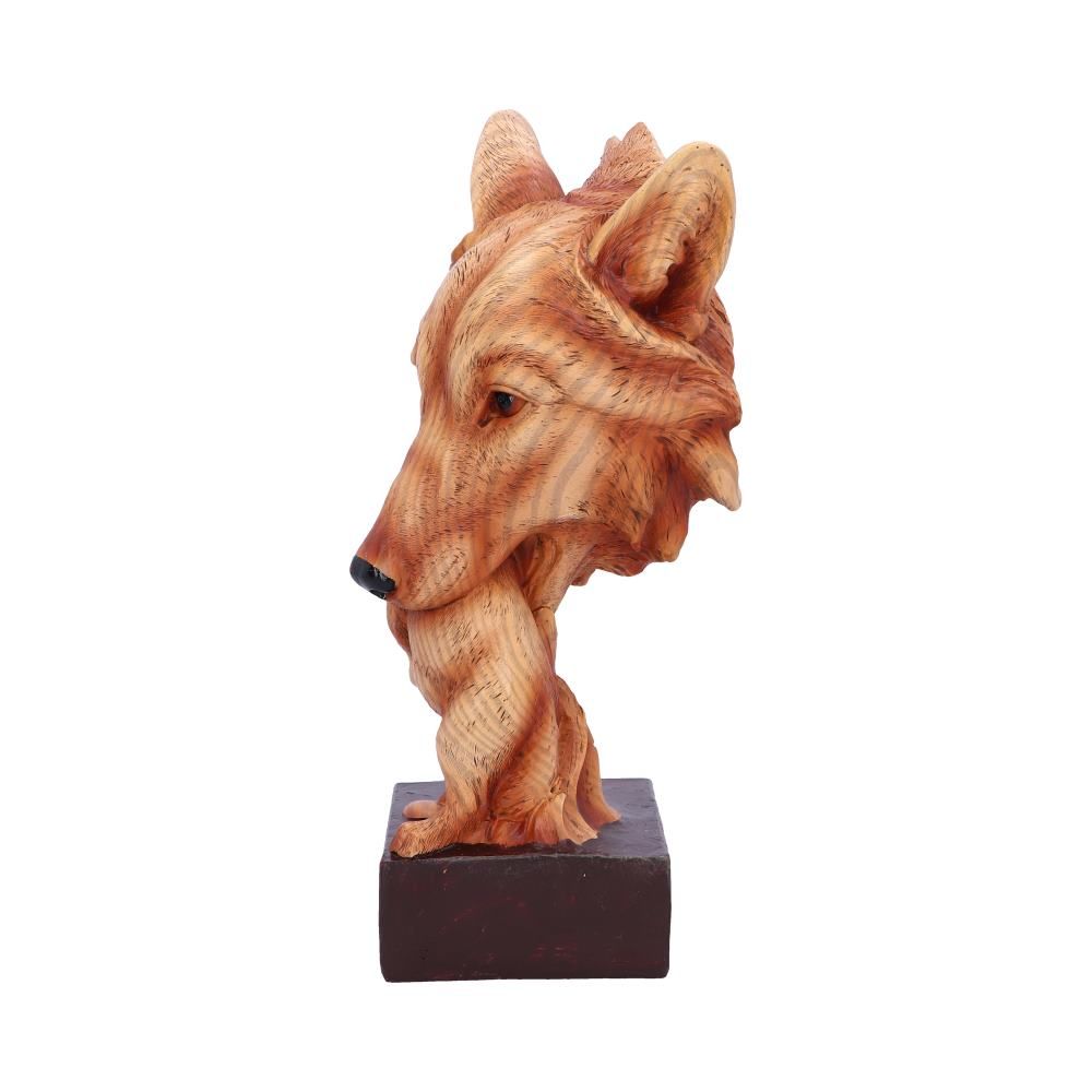 Natural Protection 21.5cm Natural Protection Wolf Mother and Cub Wood Effect Bust