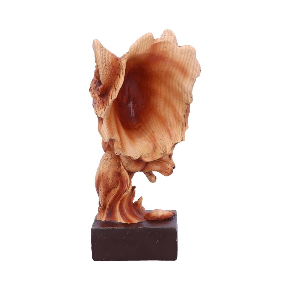 Natural Protection 21.5cm Natural Protection Wolf Mother and Cub Wood Effect Bust