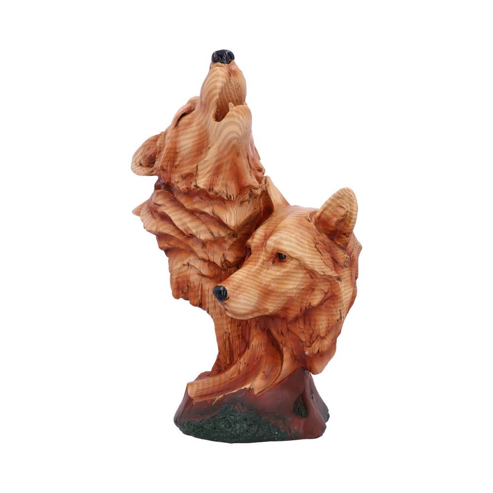 Natural Call 23cm Natural Call Howling Wolf Wood Effect Bust