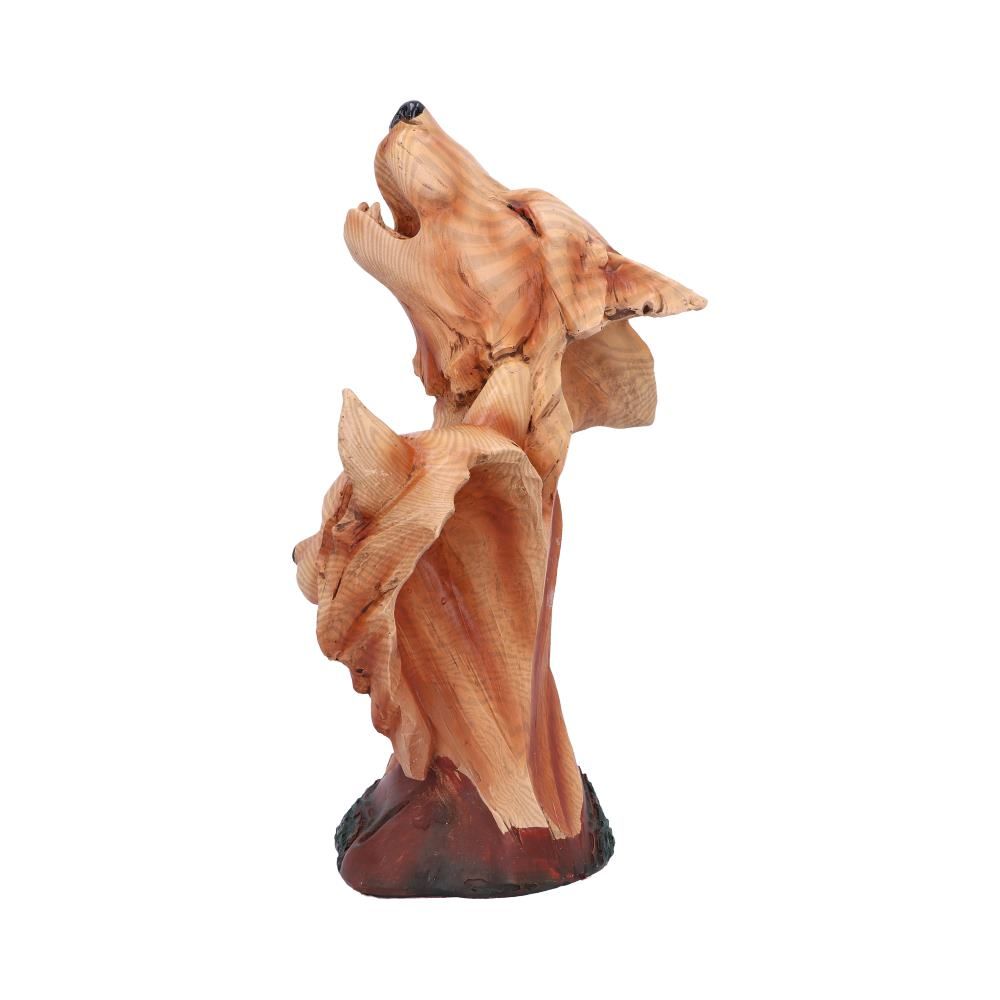 Natural Call 23cm Natural Call Howling Wolf Wood Effect Bust