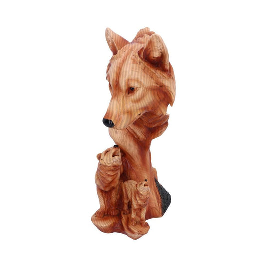 Natural Song 31cm Natural Song Howling Wolves Wood Effect Bust by Nemesis Now