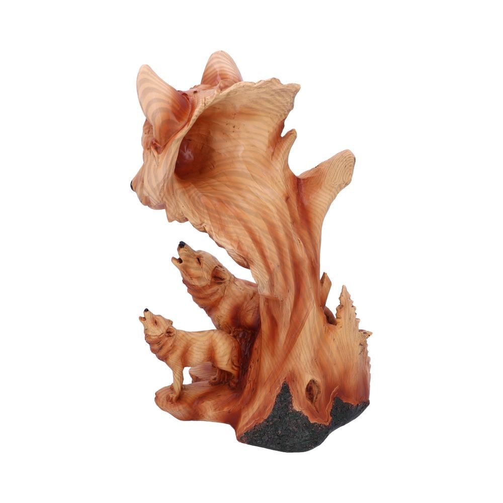 Natural Song 31cm Natural Song Howling Wolves Wood Effect Bust by Nemesis Now