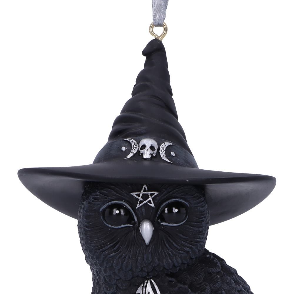 Owlocen Hanging Ornament 12cm Owlocen Black Witch Owl Hanging Decorative Ornament 12cm by Nemesis Now