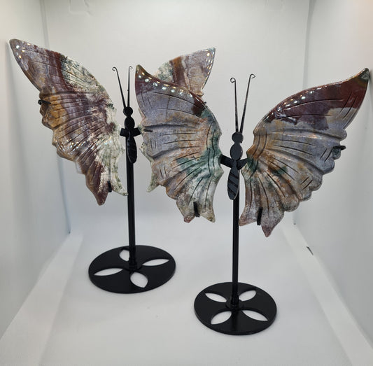 Ocean Jasper Butterfly wings on stand