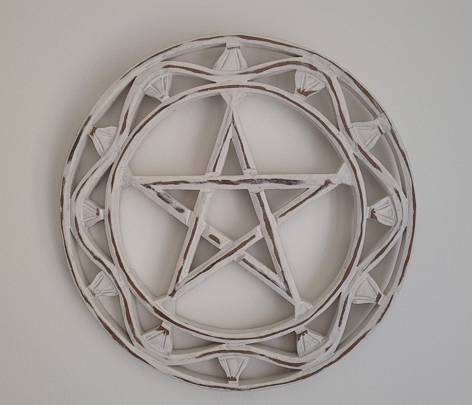 Pagan Wall Art - Triple Moon / Pentagram