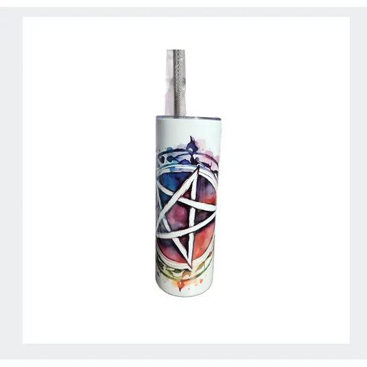 Pentagram Tumbler - Pagan Tumbler - Sublimation - handmade - can be personalised 20oz hot or cold - flask