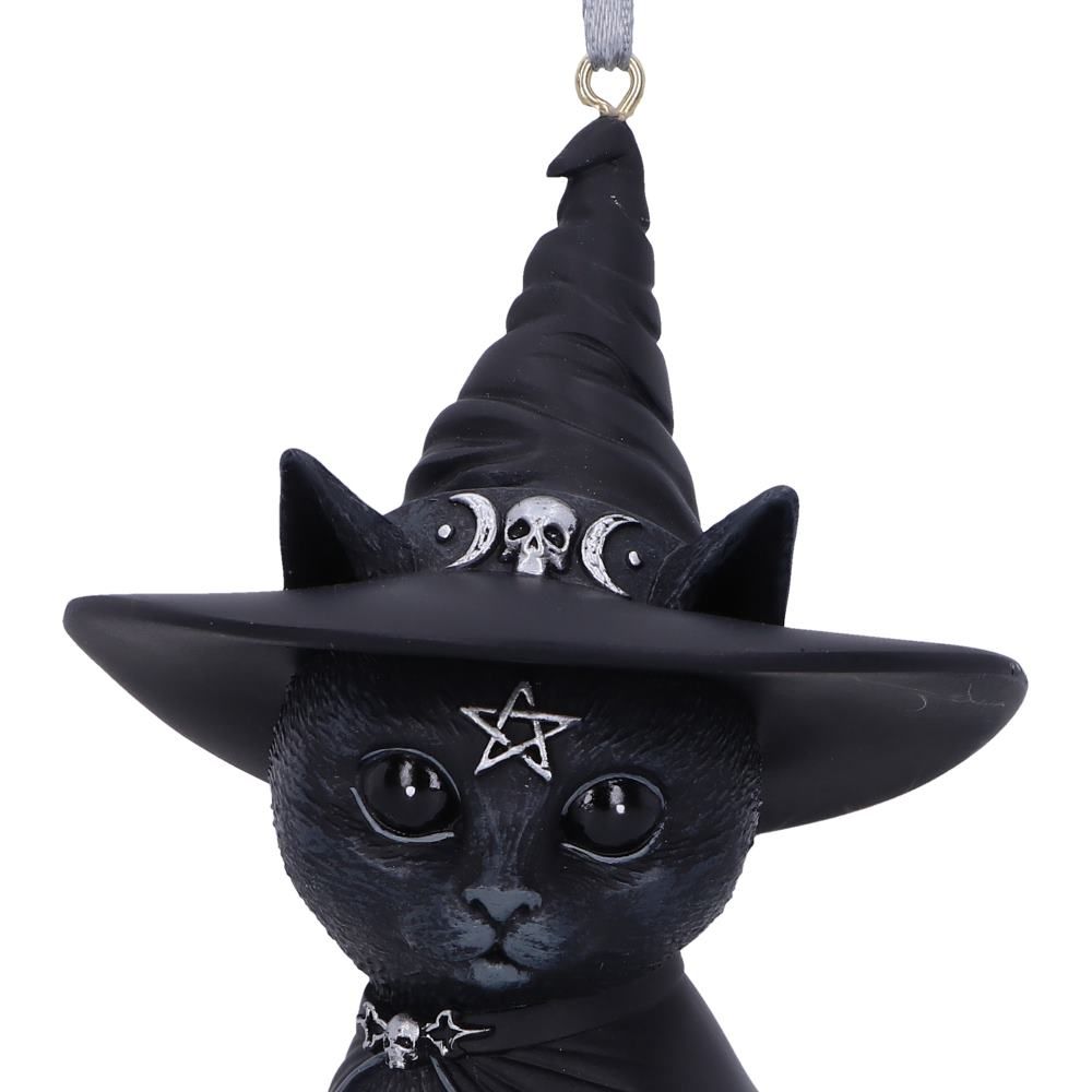 Purrah Hanging Ornament 11.5cm Purrah Black Witch Cat Hanging Decorative Ornament 11.5cm by Nemesis Now