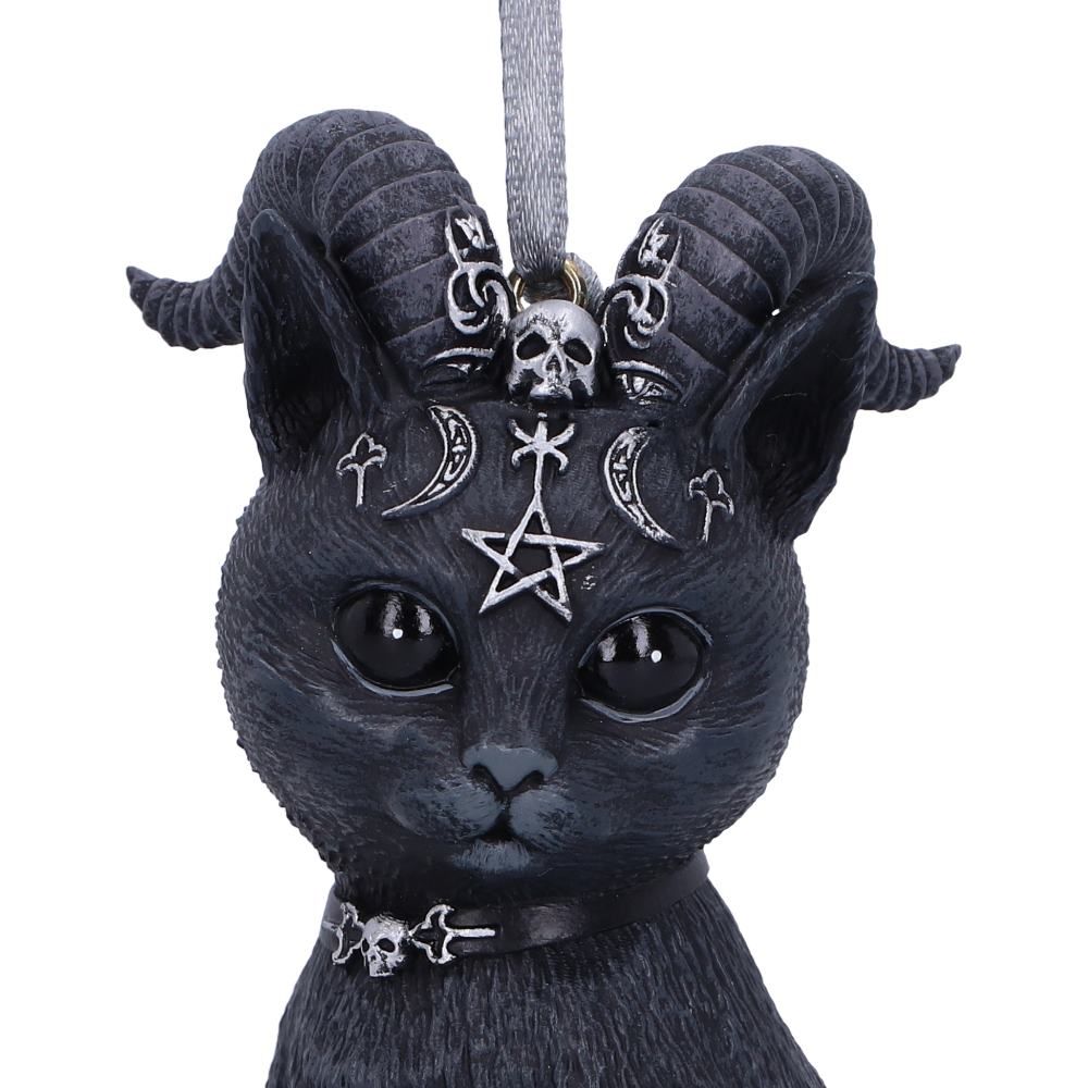 Pawzuph Hanging Ornament 10cm Pawzuph Black Horned Cat Hanging Decorative Ornament 10cm by Nemesis Now