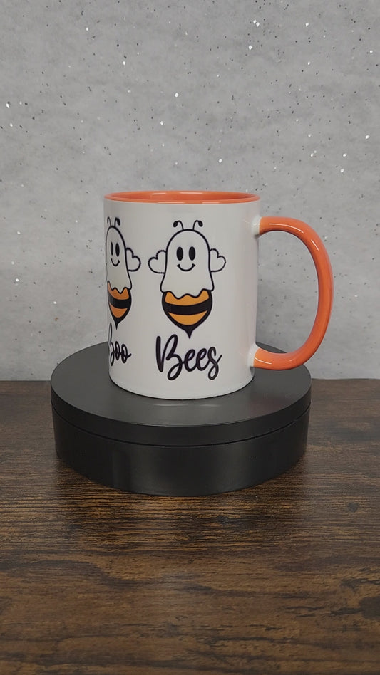 A cute, funny "Boo Bees" Halloween Mug with Optional Coaster (1) for Halloween - Mug, Drinkware