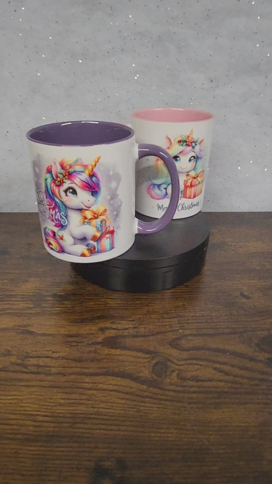 A beautiful festive Unicorn Mug - 2 designs