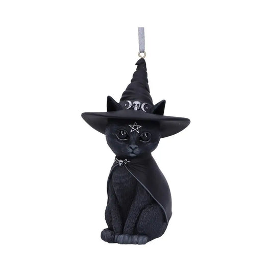 Purrah Hanging Ornament 11.5cm Purrah Black Witch Cat Hanging Decorative Ornament 11.5cm by Nemesis Now - cult cutie