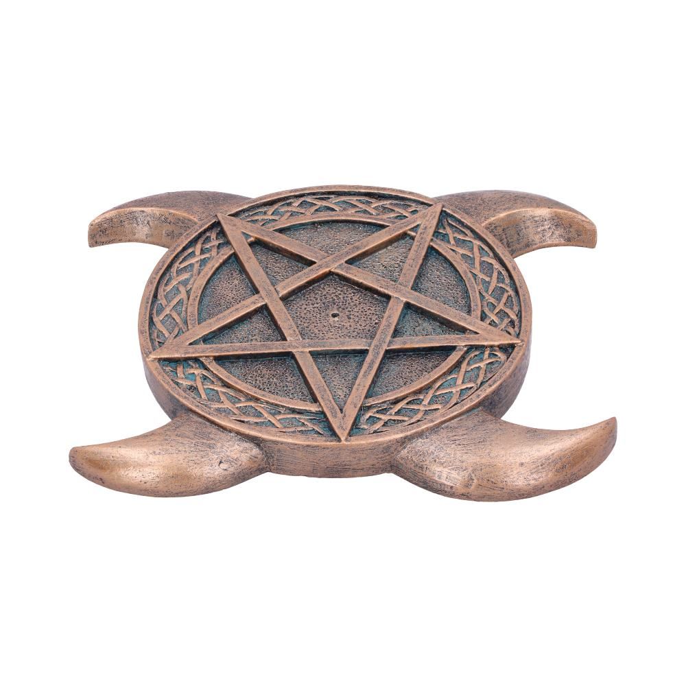 Triple Moon Pentacle Incense Burner 15.5cm Bronze Triple Moon Pentacle Incense Burner 15.5cm