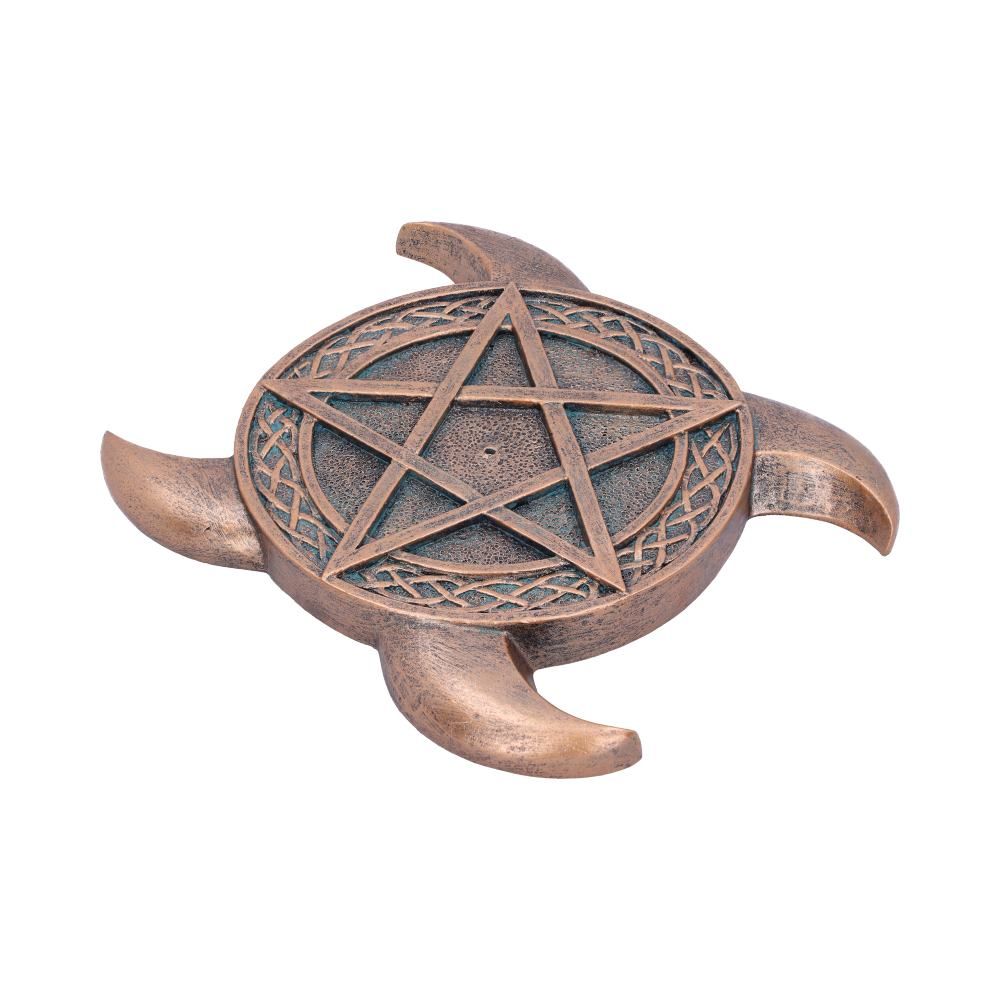 Triple Moon Pentacle Incense Burner 15.5cm Bronze Triple Moon Pentacle Incense Burner 15.5cm