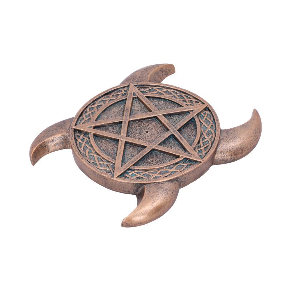 Triple Moon Pentacle Incense Burner 15.5cm Bronze Triple Moon Pentacle Incense Burner 15.5cm