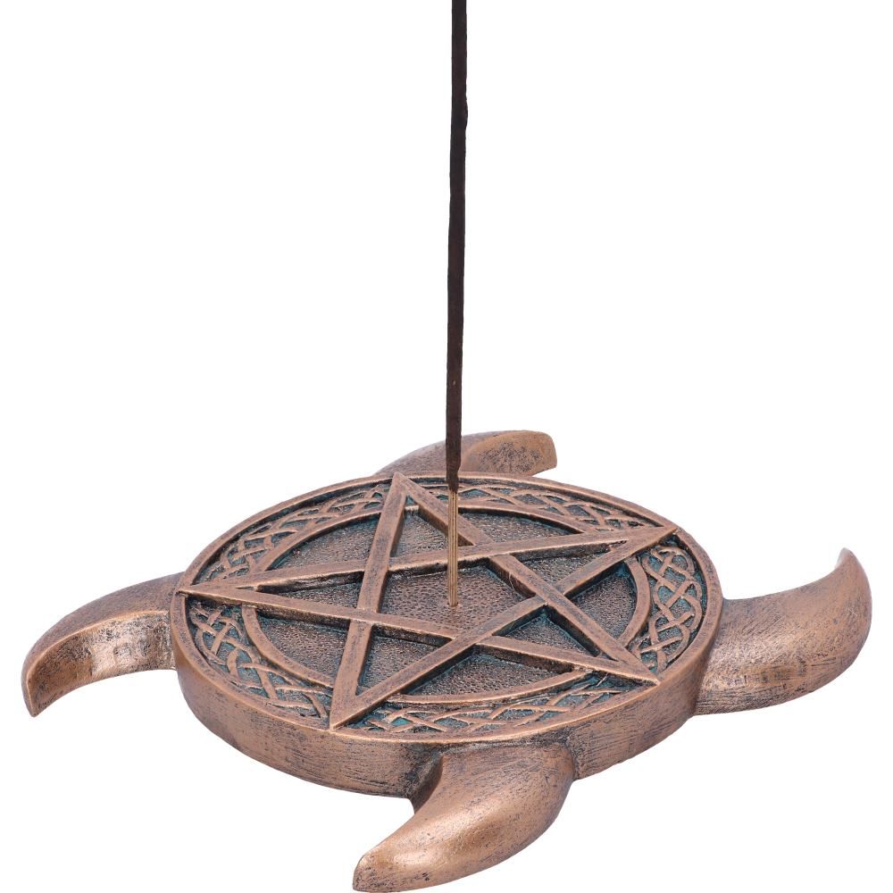 Triple Moon Pentacle Incense Burner 15.5cm Bronze Triple Moon Pentacle Incense Burner 15.5cm