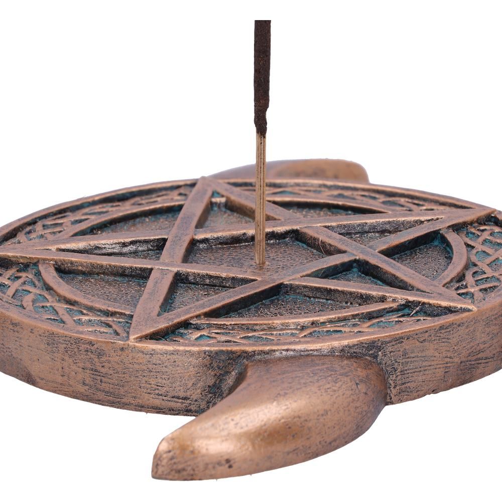 Triple Moon Pentacle Incense Burner 15.5cm Bronze Triple Moon Pentacle Incense Burner 15.5cm