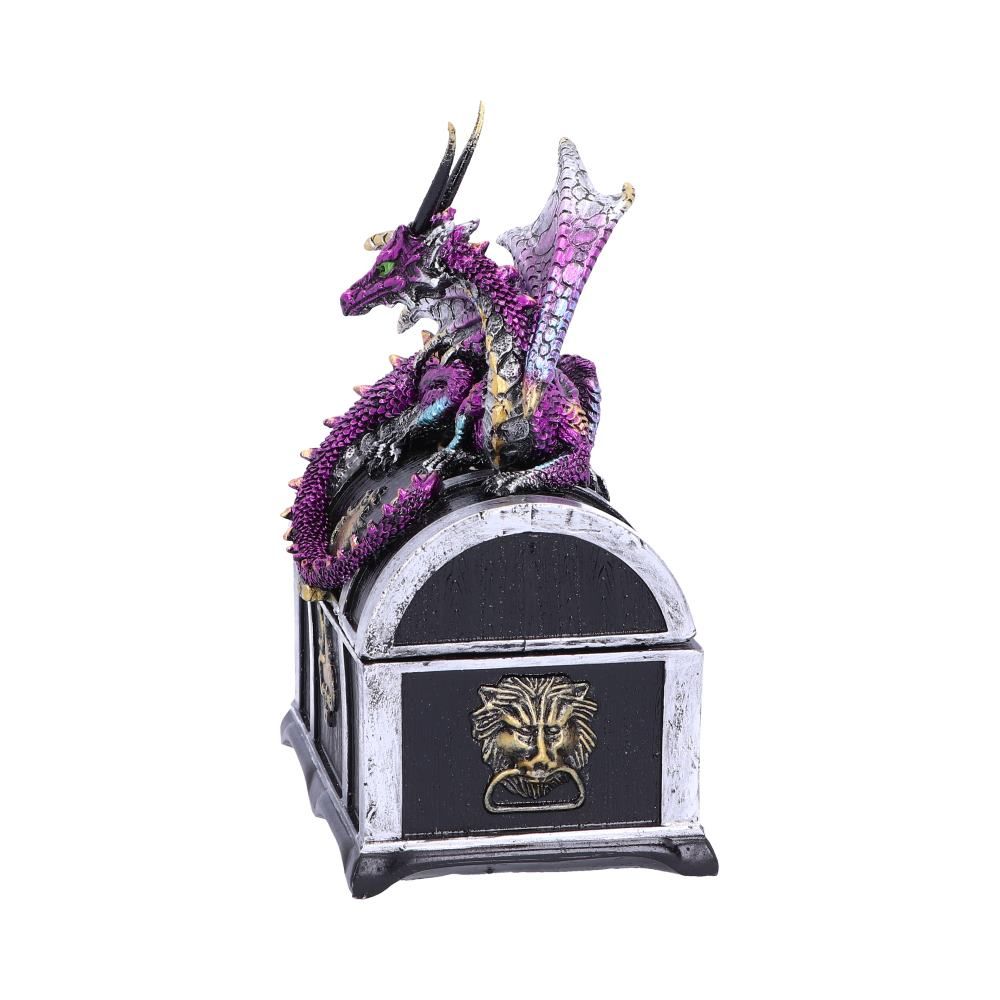 Reptilian Riches 15cm Reptilian Riches Dragon Sitting on a Treasure Chest Storage Box by NEMESIS NOW