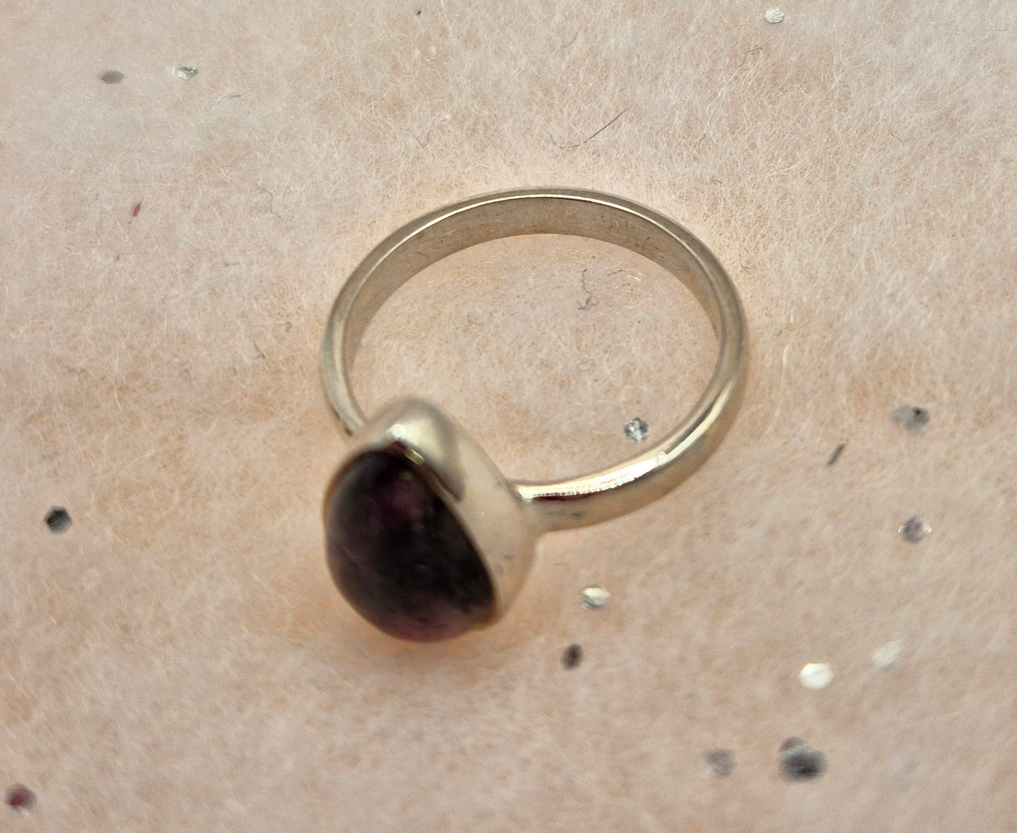 Rhodonite rings - choice of 2- pear or rectangle, sterling silver, 925,