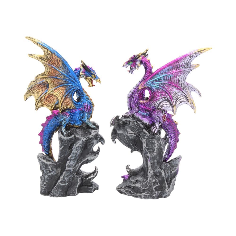 Realm Protectors (Set of 2) 15cm Realm Protectors Figurines Set of Two Fantasy Dragon Crystal Ornaments