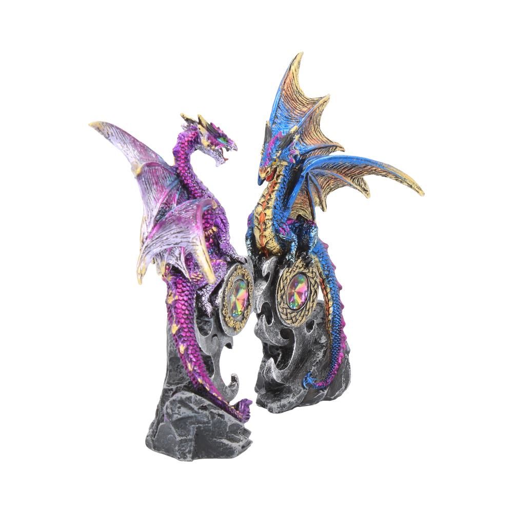 Realm Protectors (Set of 2) 15cm Realm Protectors Figurines Set of Two Fantasy Dragon Crystal Ornaments