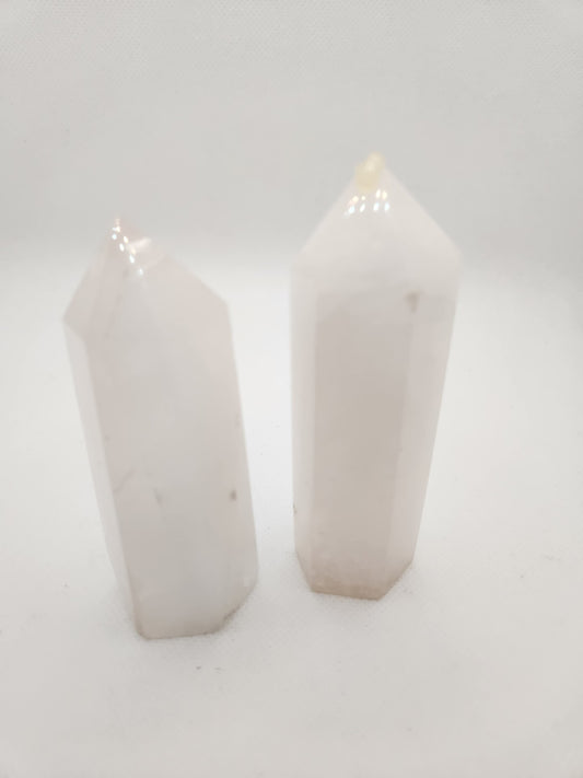 Pale Rose Quartz Crystal Tower / Point - choice of 2