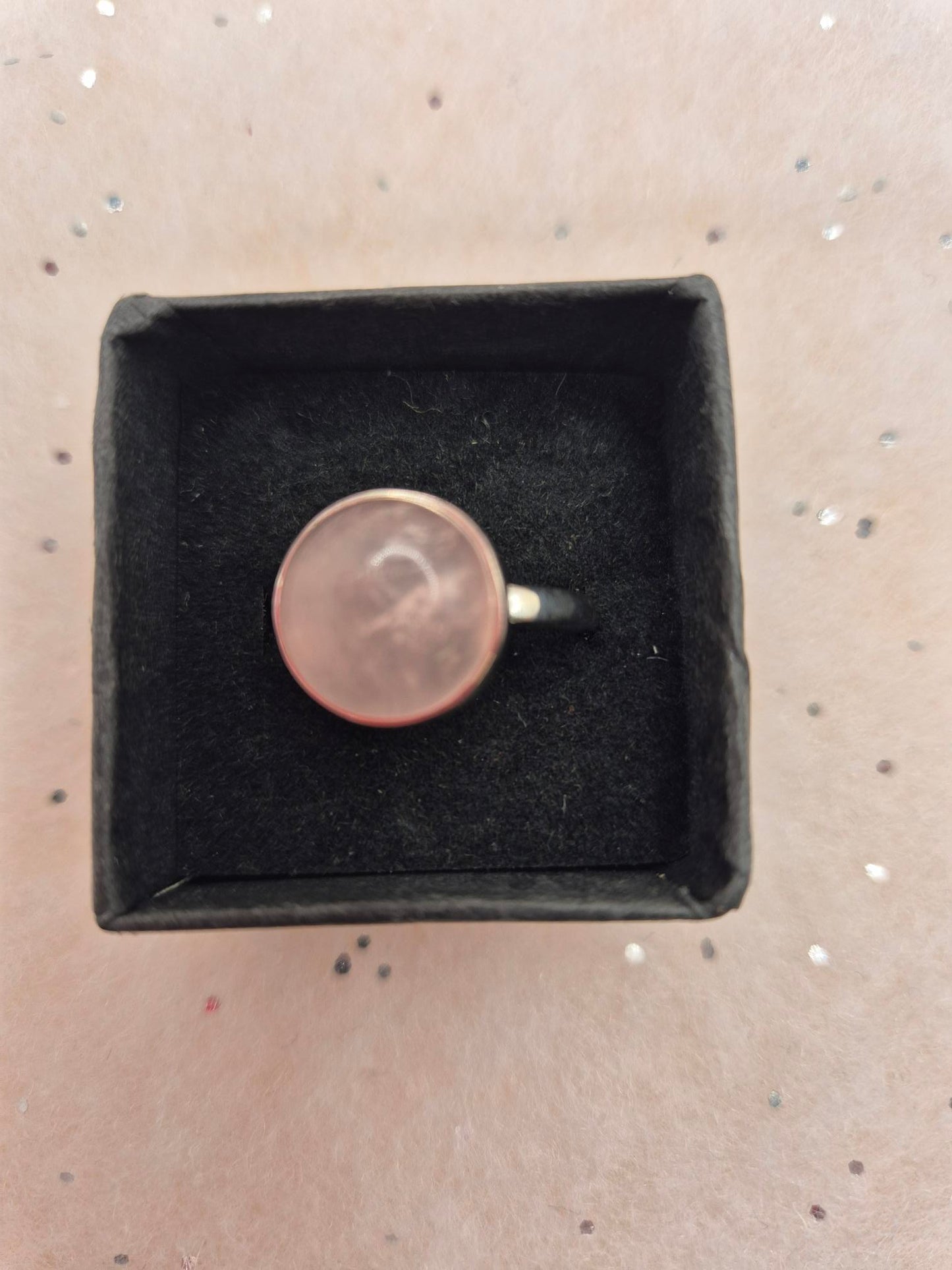 Rose Quartz Sterling Silver Rings, choice of 2, Teardrop Design or round design