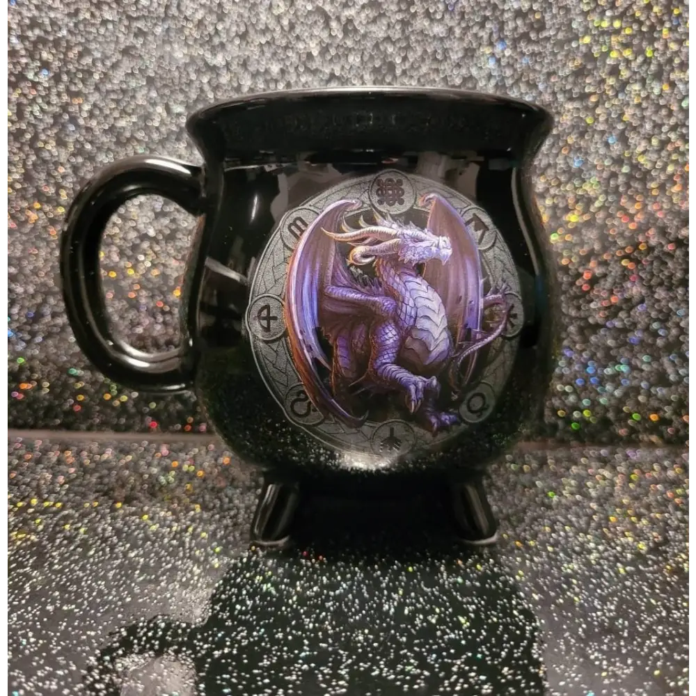 Samhain colour changing cauldron mug by Anne Stokes