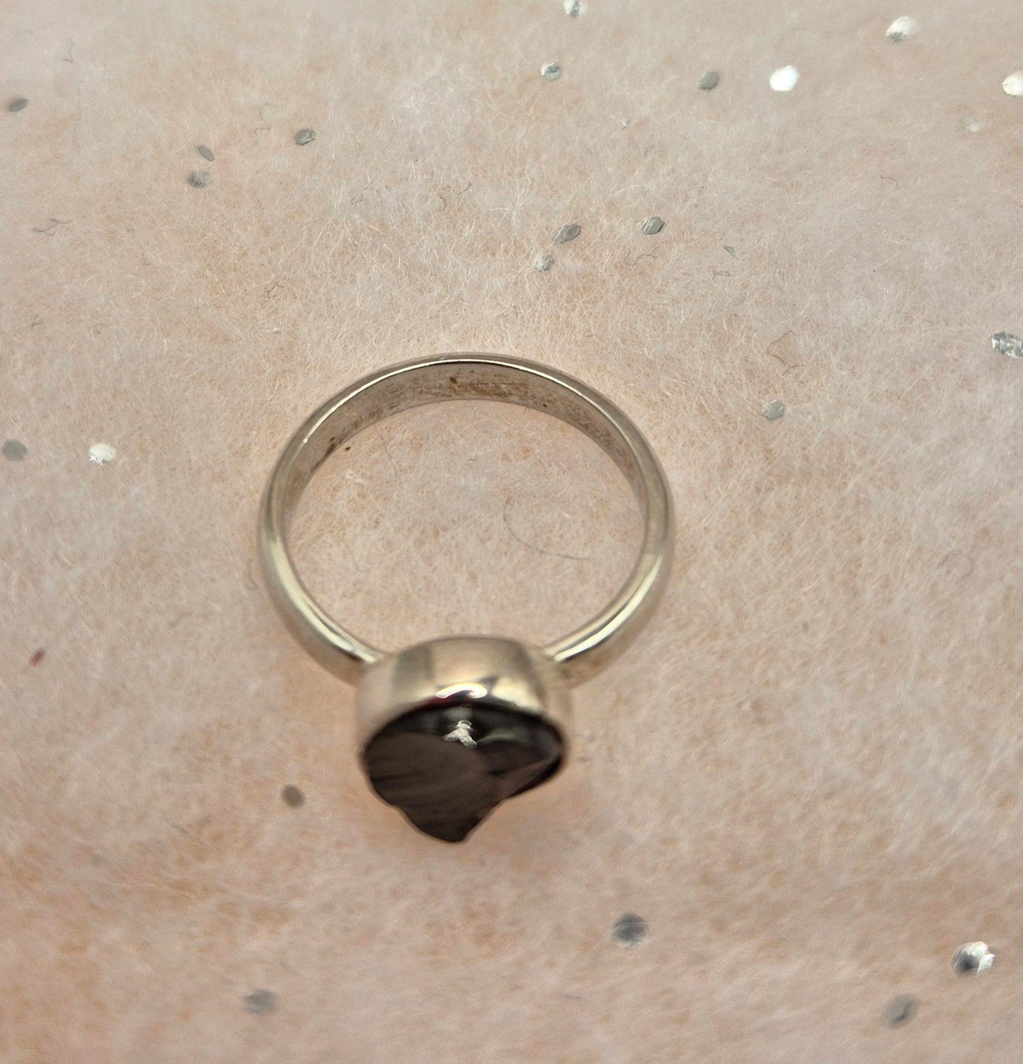 925 Sterling Silver Shungite ring - size M - truly unique