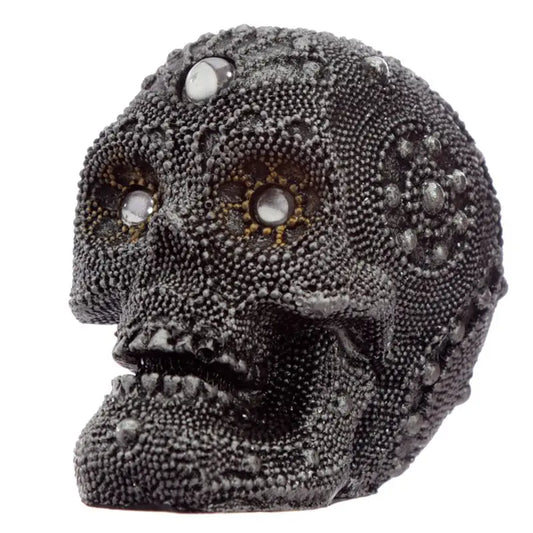 Silver Beaded Skull Head - skull
