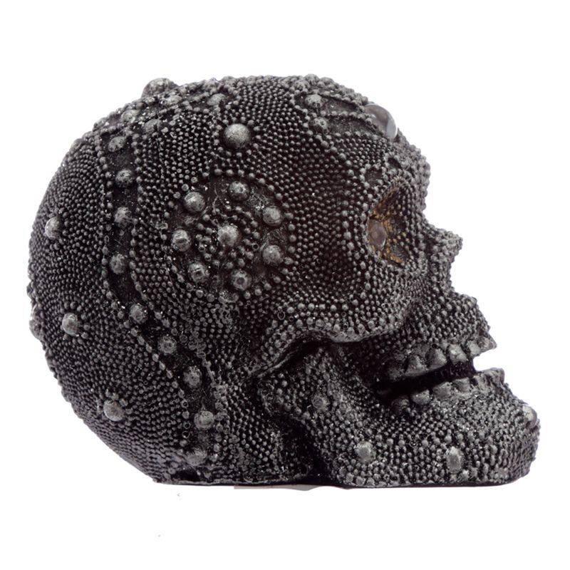 Silver Beaded Skull Head