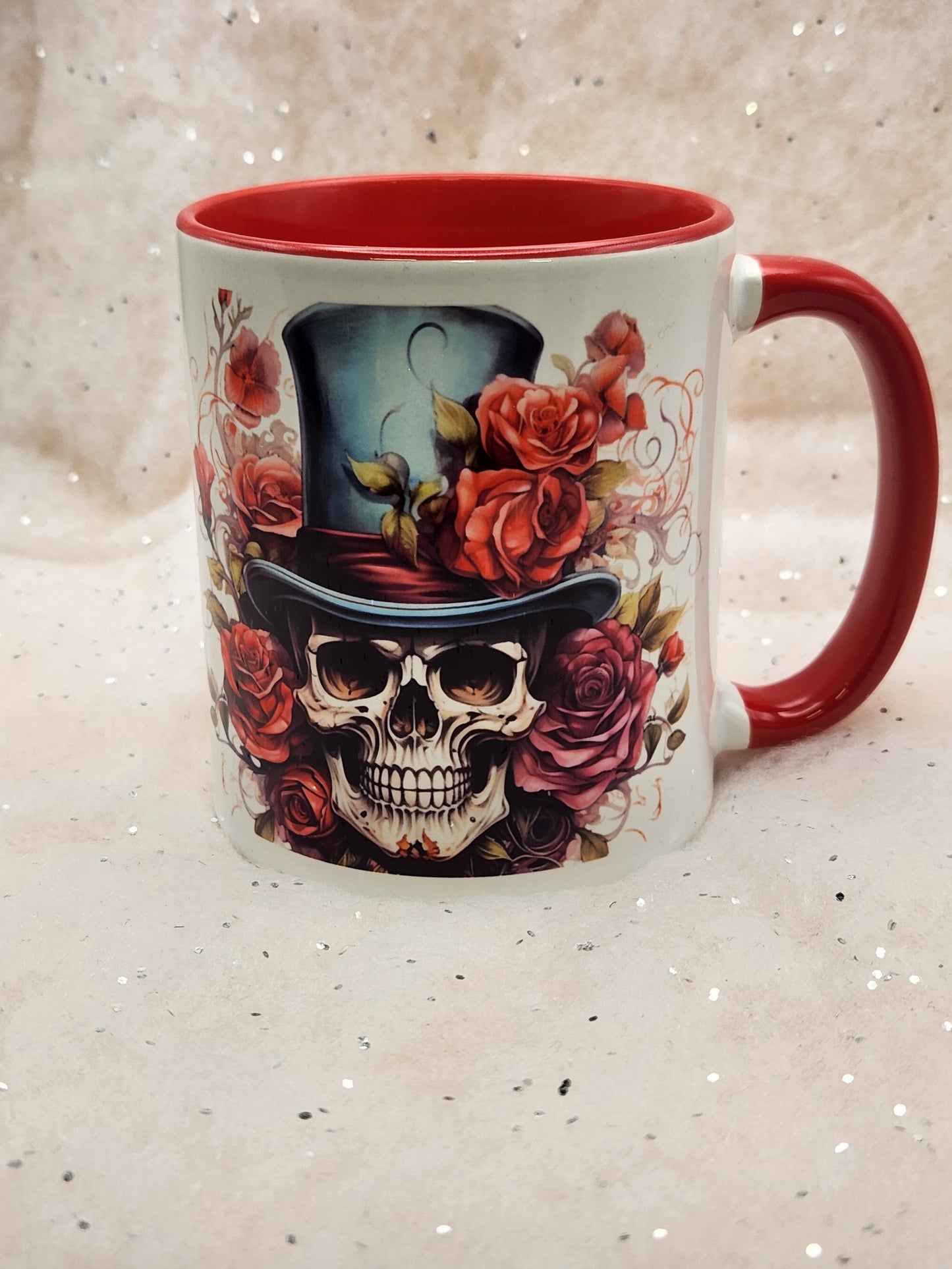 Skull with Hat Mug , steampunk style, choice of 2