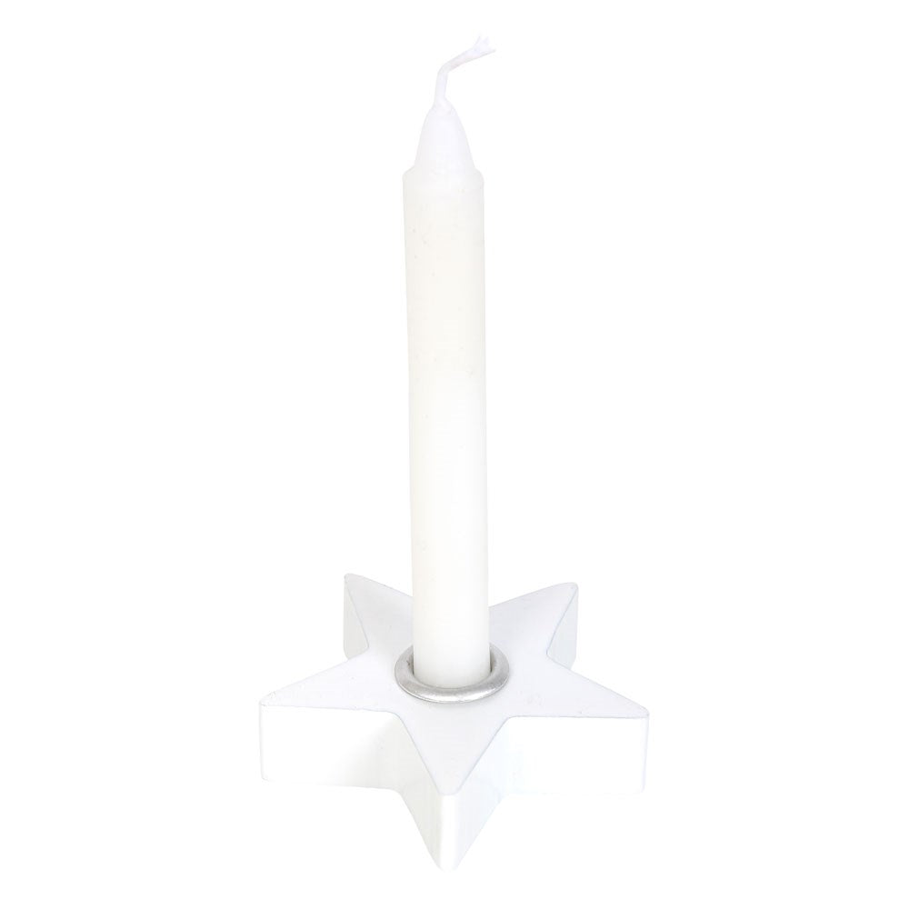 WHITE STAR SPELL CANDLE HOLDER