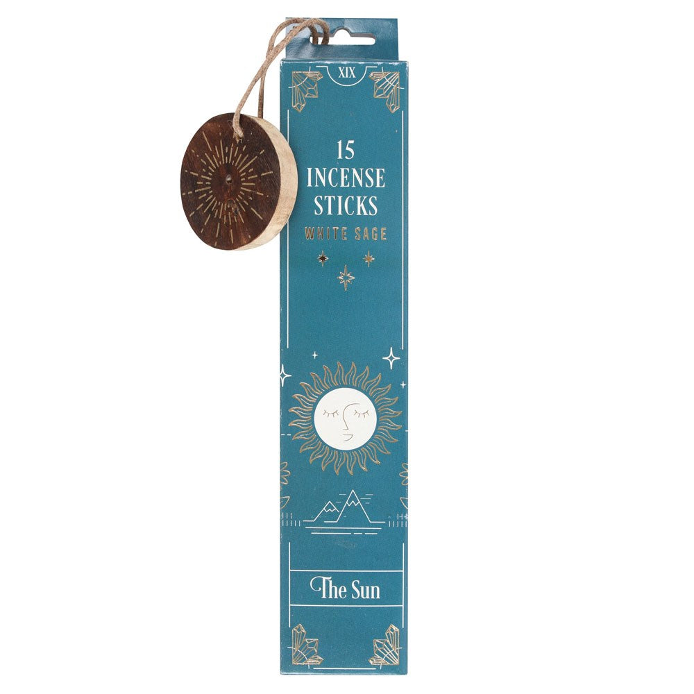 The Sun White Sage Incense Sticks and Holder