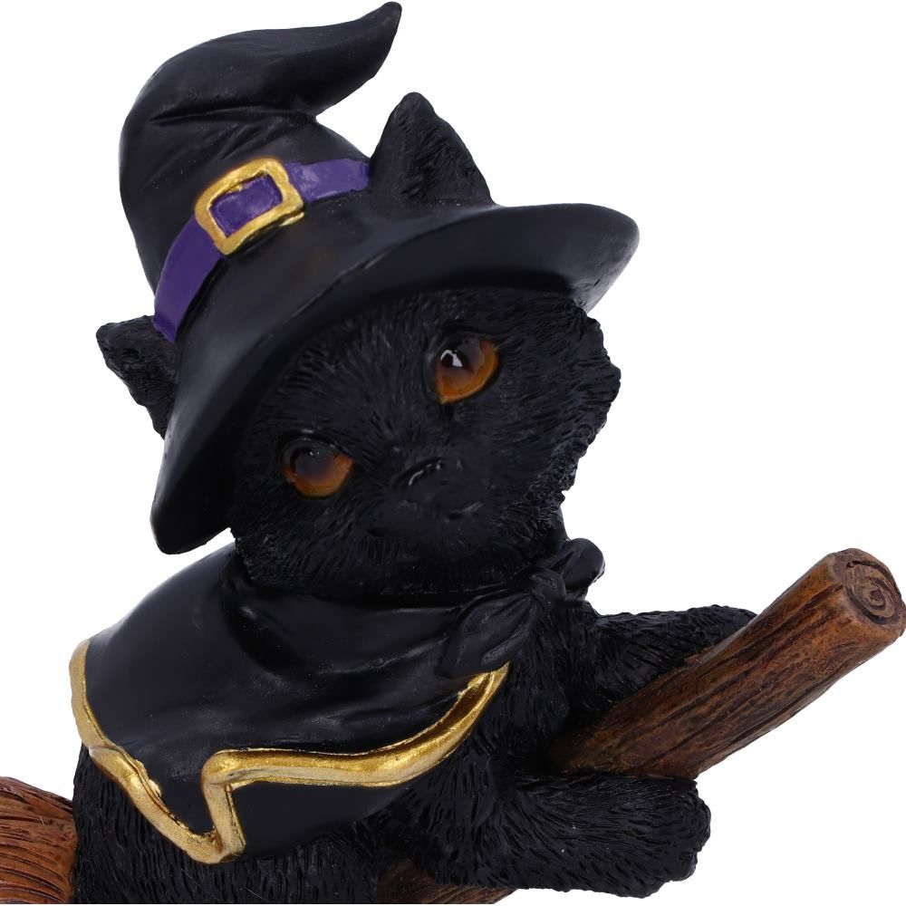 Tabitha 11cm Tabitha Small Witches Familiar Black Cat and Broomstick Figurine by NEMESIS NOW