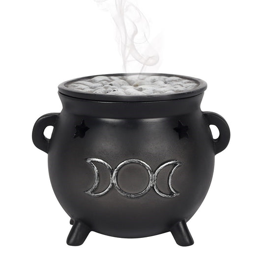 TRIPLE MOON CAULDRON INCENSE CONE HOLDER