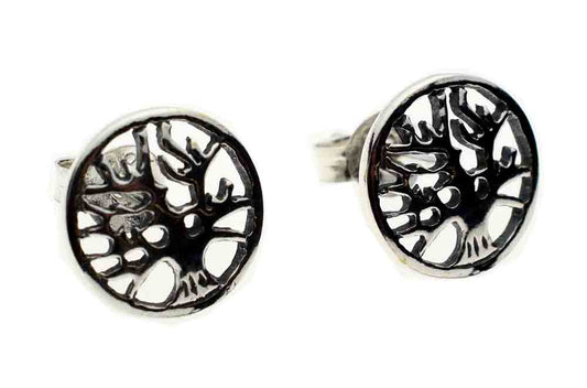 sterling silver tree of life stud earrings