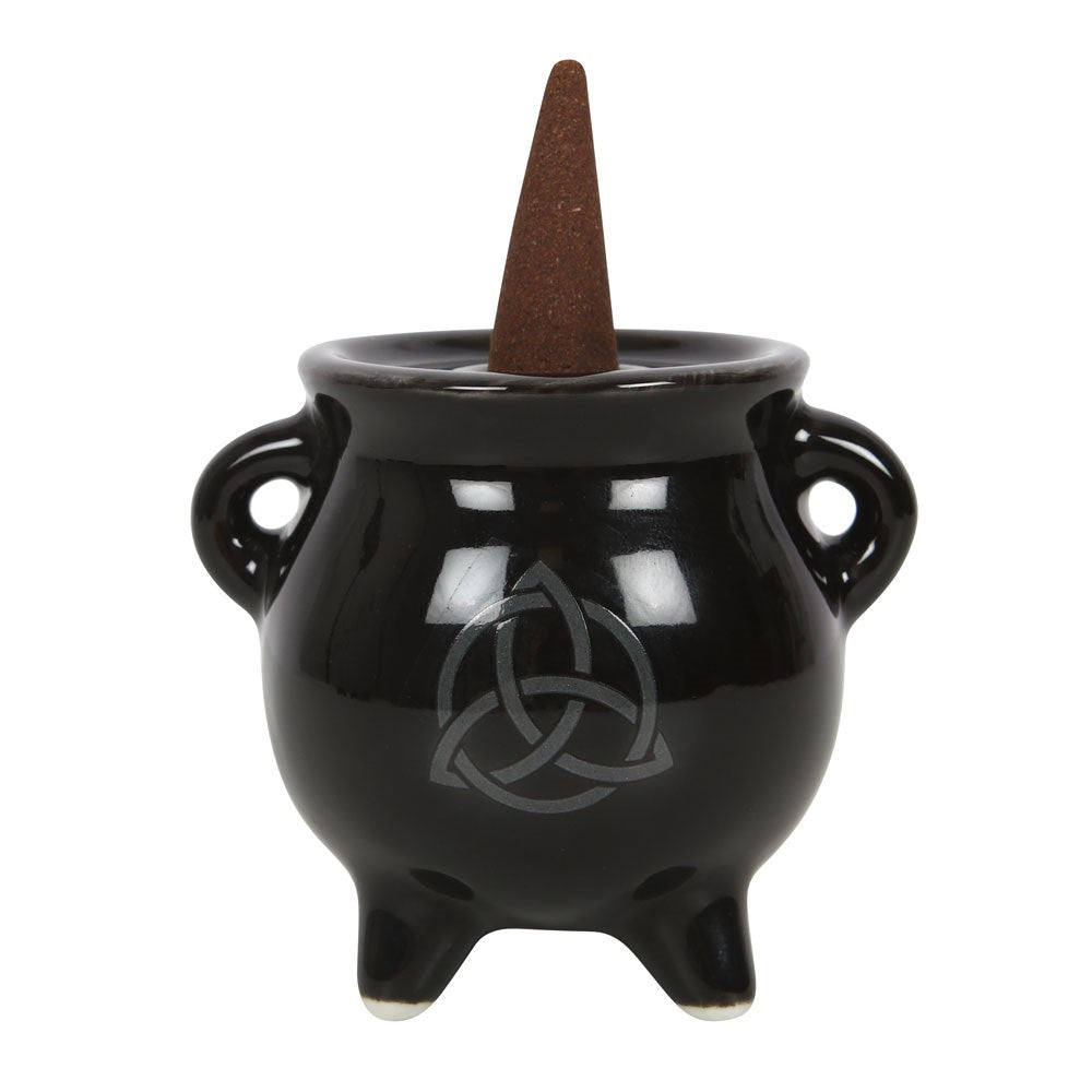 TRIQUETRA CAULDRON CERAMIC INCENSE or Cone  HOLDER