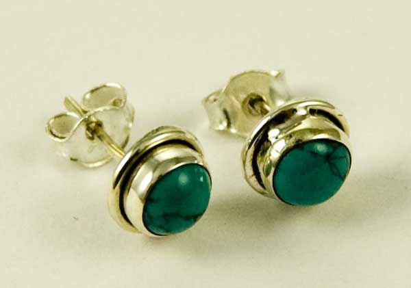 Sterling Silver Earring Stud Turquoise