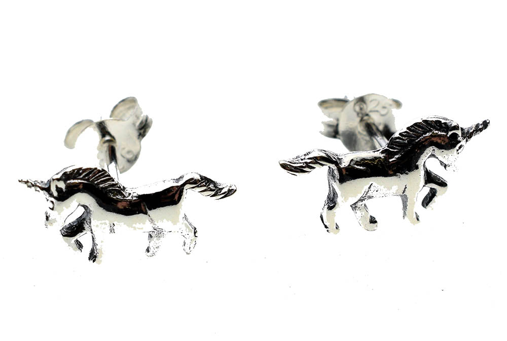 Sterling Silver unicorn Stud Earrings