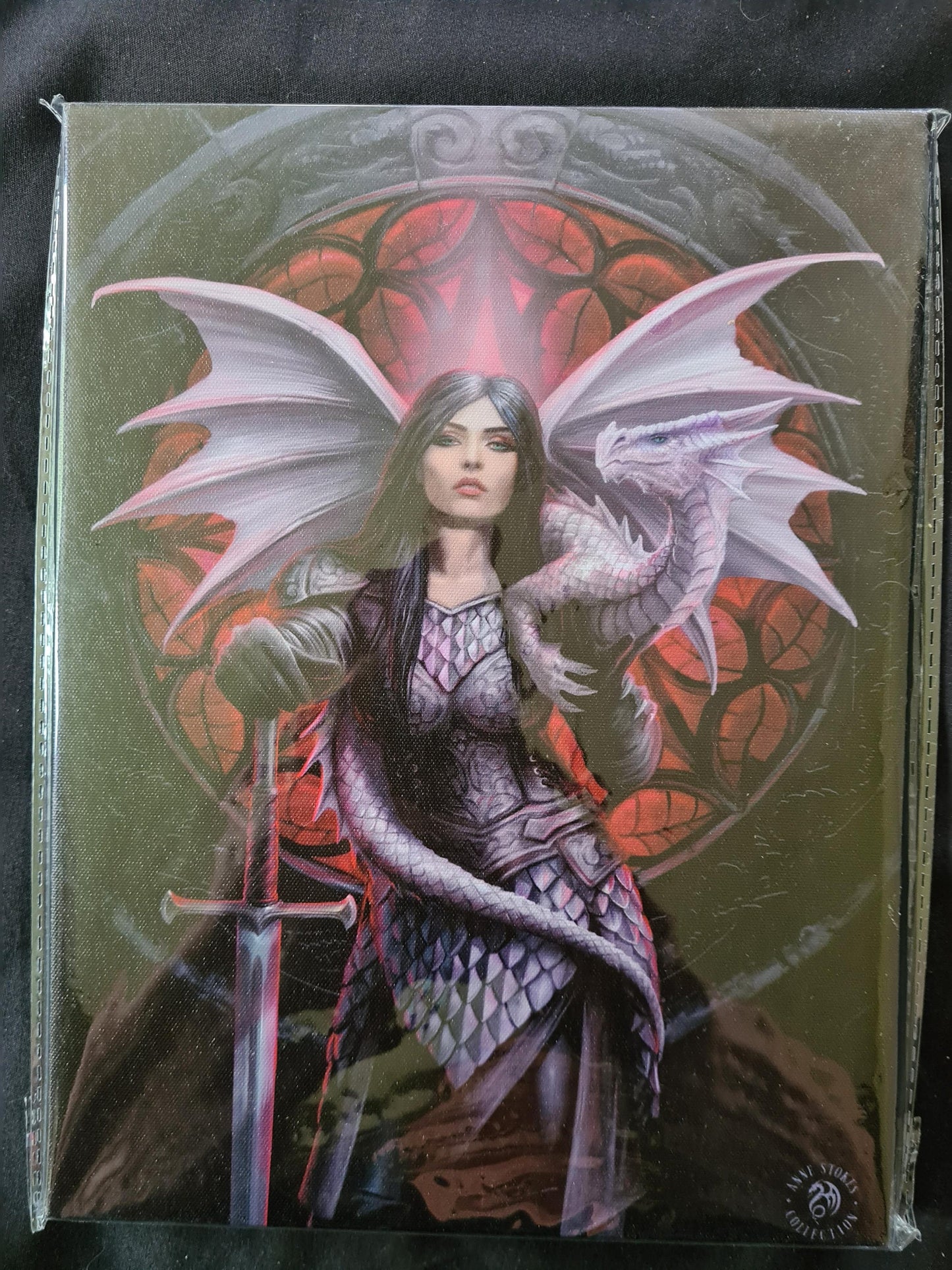 Valour by Anne Stokes - 10" x 7.5" Canvas on a wooden back-frame