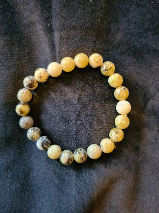 Yellow Turquoise Gemstone beaded bracelet 8 mm