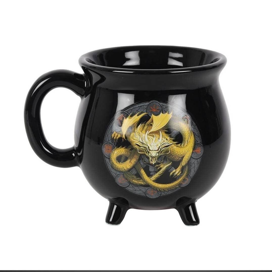 Imbolc Colour Changing Cauldron mug by Anne Stokes