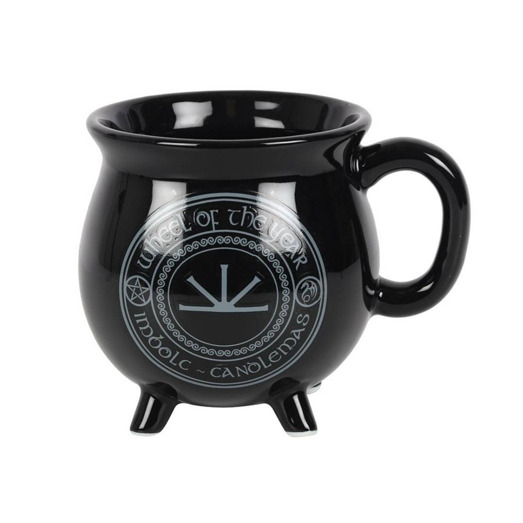 Imbolc Colour Changing Cauldron mug by Anne Stokes