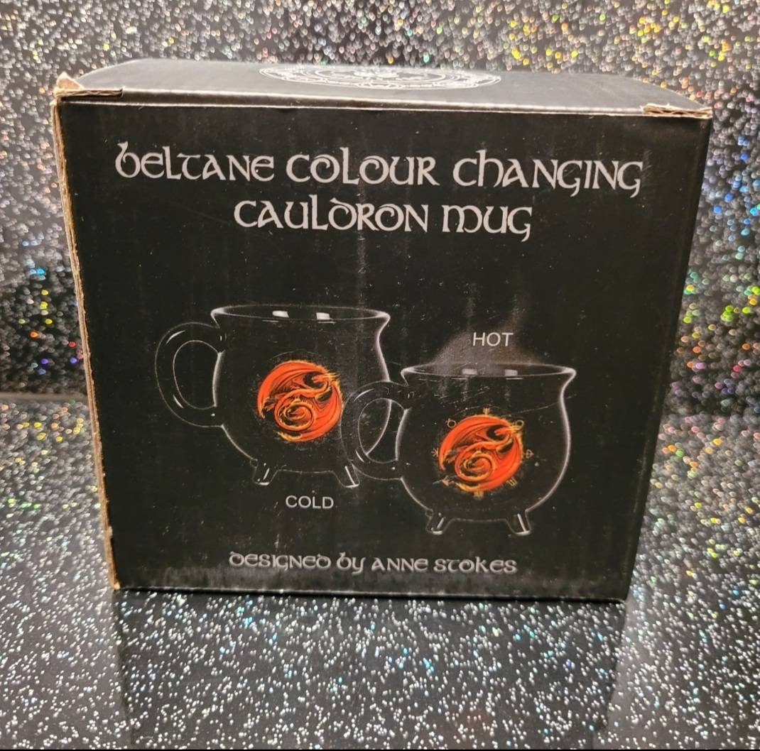 Beltane Colour Changing Cauldron Mug by Anne Stokes