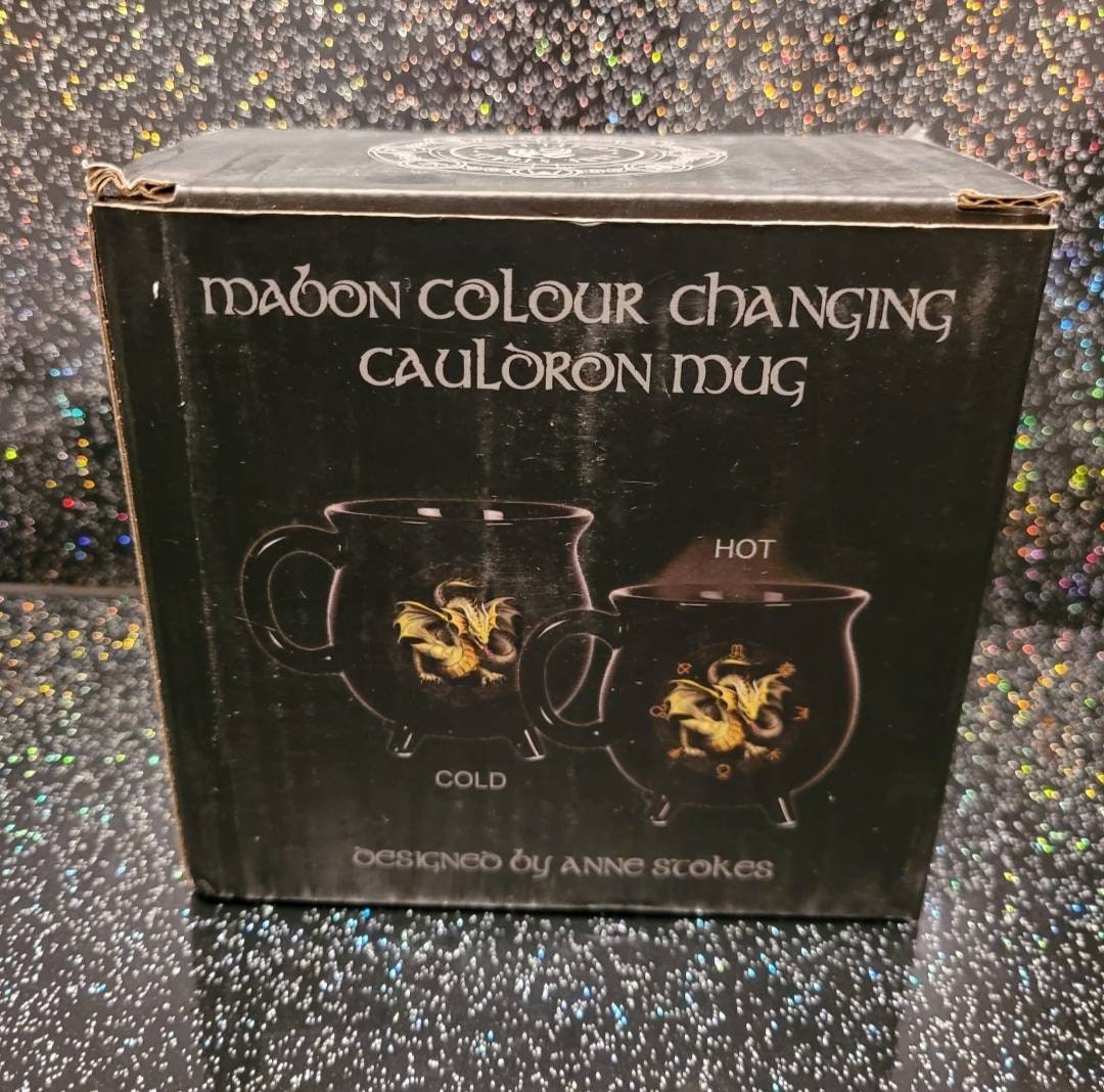 Mabon colour changing cauldron mug by Anne Stokes